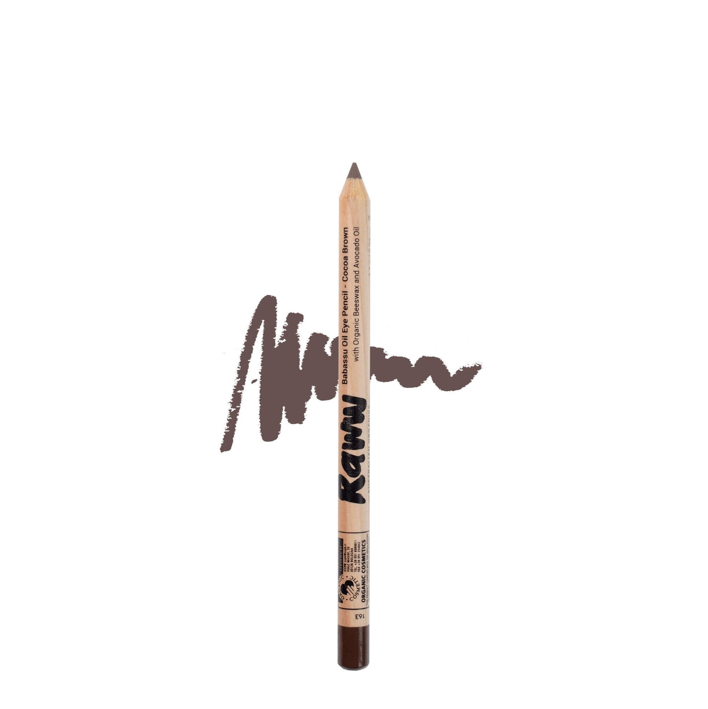 Babassu Oil Eye Pencil (Cocoa Brown) | RAWW Cosmetics | Product + Swatch