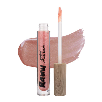 Coconut Splash Lip Gloss (Berry Fizz) | RAWW Cosmetics | Product + Swatch