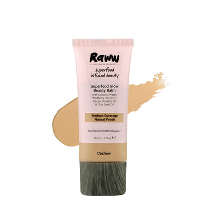 Superfood Glow Beauty Balm (Cashew) | RAWW Cosmetics | Product + Swatch