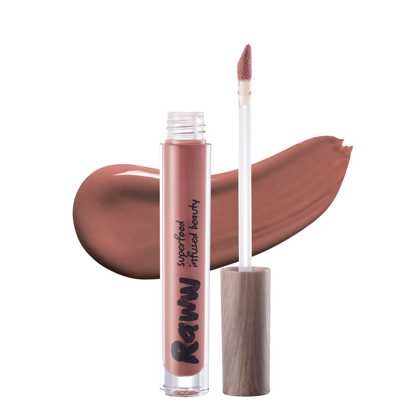 Coconut Splash Lip Gloss (Tan Lines) | RAWW Cosmetics | Product + Swatch