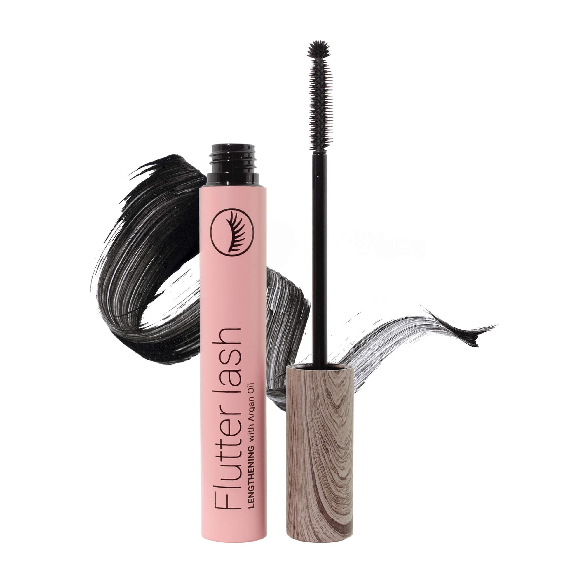 Flutter Lash Lengthening Mascara (Carbon) | RAWW Cosmetics | Product + Swatch