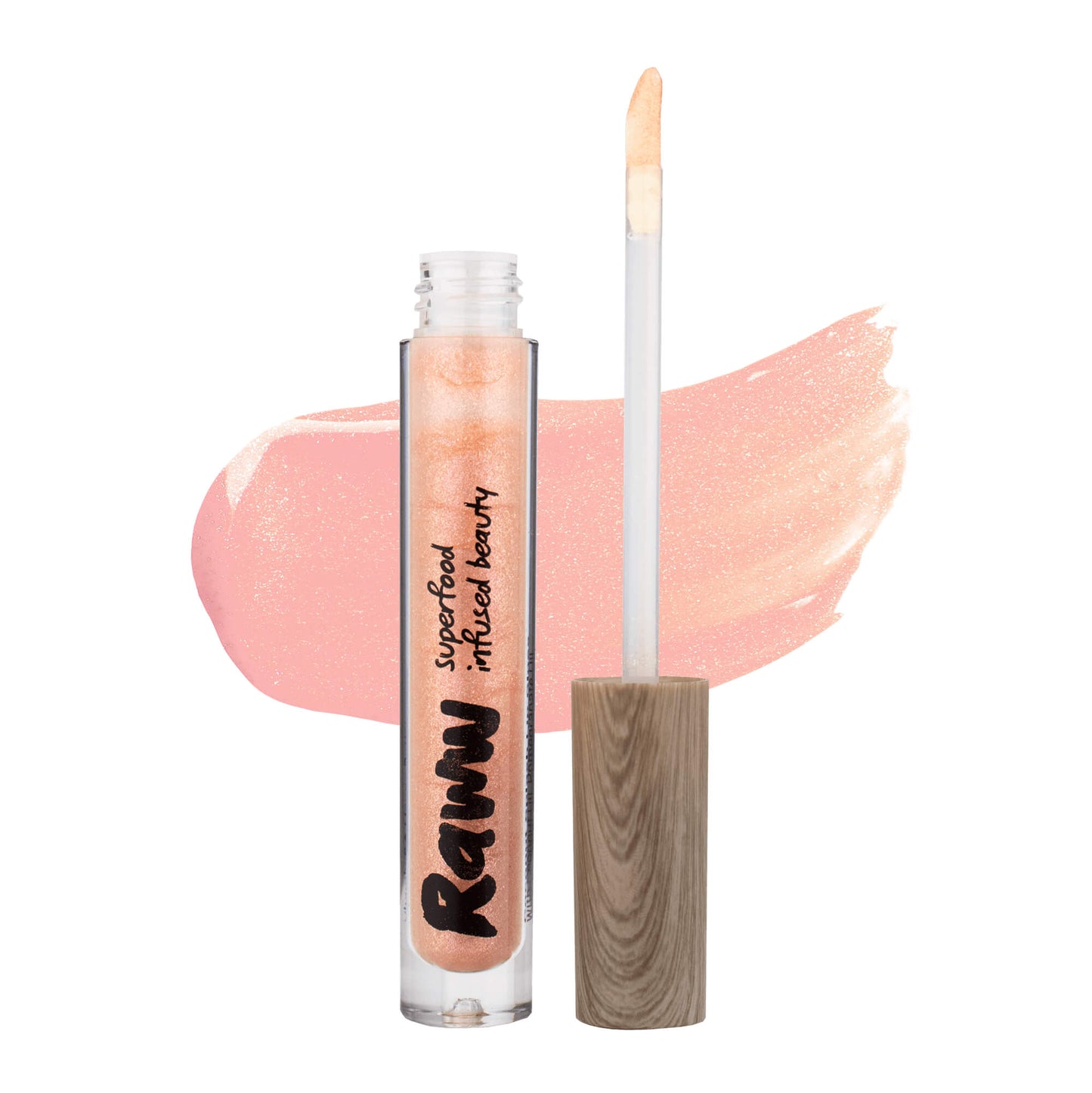 Coconut Splash Lip Gloss (Lychee Fizz) | RAWW Cosmetics | Product + Swatch