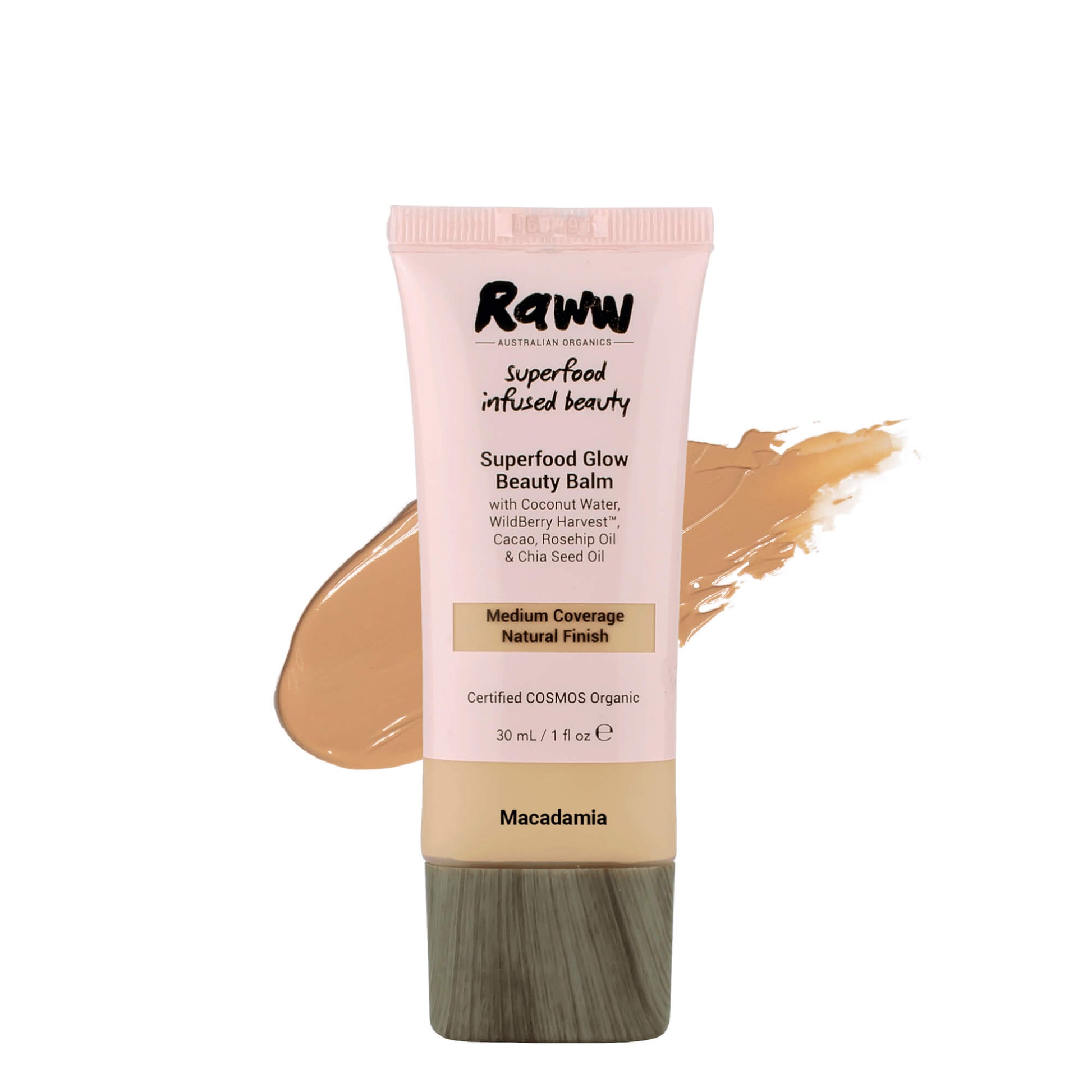 Superfood Glow Beauty Balm (Macadamia) | RAWW Cosmetics | Product + Swatch