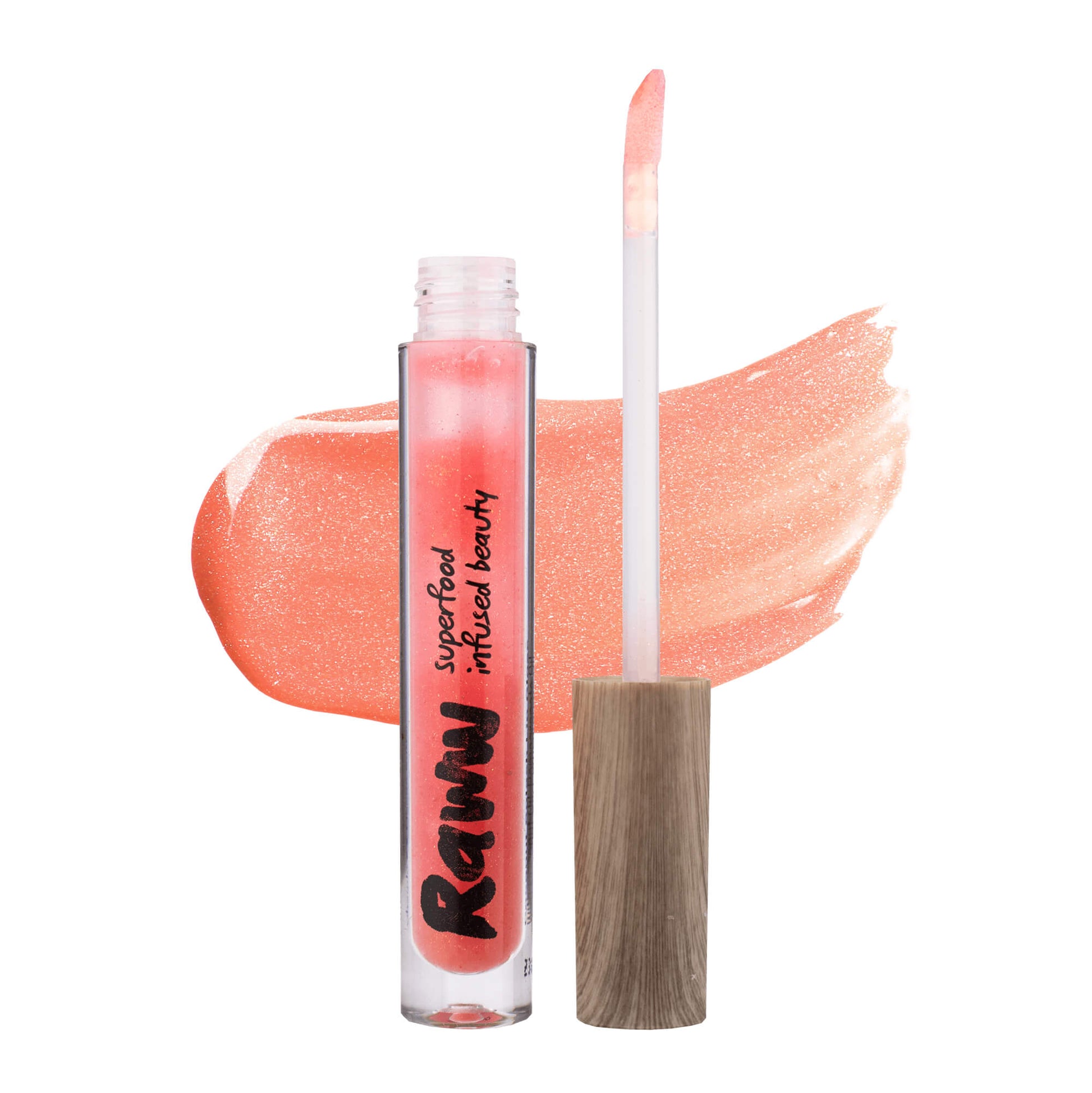 Coconut Splash Lip Gloss (Melon Fizz) | RAWW Cosmetics | Product + Swatch