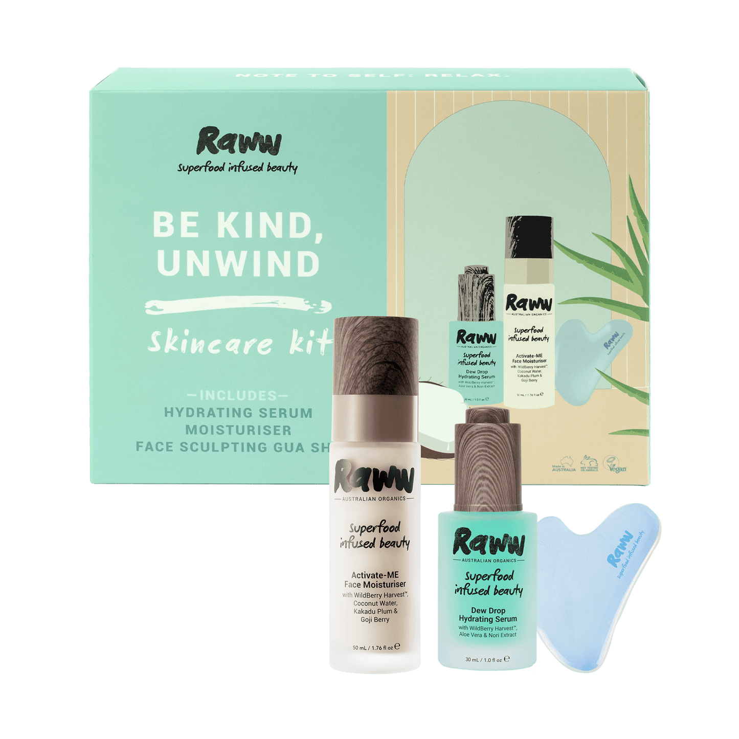 Be Kind, Unwind Skincare Kit | RAWW Cosmetics | 01